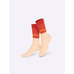 EatMySocks Hot Dog Unisexe Chaussettes Crew Beige, Rouge, Jaune 1 paire(s)
