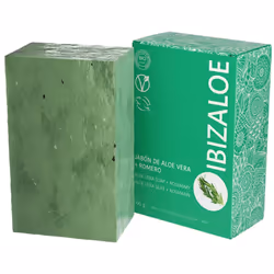 Ibizaloe SAVON BIO ALOE VERA + ROMARIN 100 g, Corps, Savon en pain, Hydratant, Apaisant, Vert, Rectangulaire, Huile de coco, ...