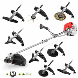 Débroussailleuse à essence Greencut GGT650X-9 - 65cc - 4,9cv - Moteur 2 temps - 9 accessoires pour la coupe - Guidon à double poignée - Régulateur de