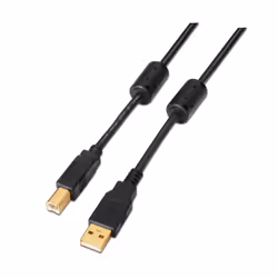 AISENS A101-0009, 2 m, USB A, USB B, USB 2.0, Noir