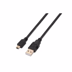 AISENS A101-0026, 3 m, USB A, Mini-USB B, USB 2.0, Noir