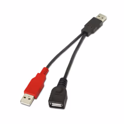 AISENS A101-0030 câble USB 0,15 m USB 2.0 2 x USB A USB A Noir, Rouge