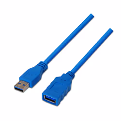 AISENS A105-0045, 1 m, USB A, USB A, USB 3.2 Gen 1 (3.1 Gen 1), 5000 Mbit/s, Bleu