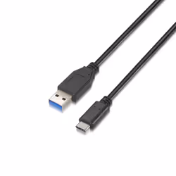 AISENS A107-0060, 1 m, USB A, USB C, USB 3.2 Gen 2 (3.1 Gen 2), 3000 Mbit/s, Noir