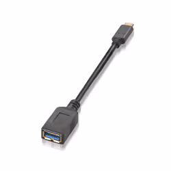 AISENS A107-0062, 0,15 m, USB C, USB A, USB 3.2 Gen 1 (3.1 Gen 1), 5000 Mbit/s, Noir