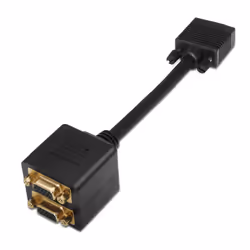 AISENS A113-0080, D-sub HDB15, 2x D-sub HDB15, 0,2 m, Noir