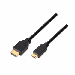 AISENS A119-0115, 3 m, HDMI Type A (Standard), HDMI Type C (Mini), Compatibilité 3D, 10,2 Gbit/s, Noir