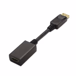 AISENS A125-0134, 0,15 m, DisplayPort, HDMI, Mâle, Femelle, Or