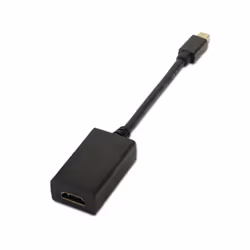 AISENS A125-0137, 0,15 m, Mini DisplayPort, HDMI, Mâle, Femelle, Or