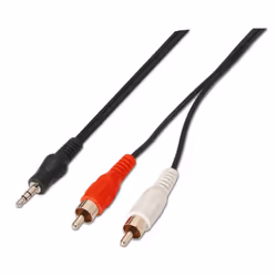 AISENS A128-0148, 3,5mm, Mâle, 2 x RCA, Mâle, 3 m, Noir