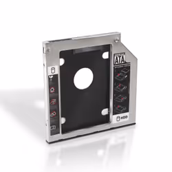 AISENS A129-0151, Chariot HDD/SSD de Laptop, Noir, Argent, Monochromatique, HDD &amp; SSD, 2.5", 7,9.5 mm