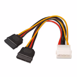 AISENS A131-0161, 0,2 m, 2 x SATA 15 broches, Molex (4-pin), Mâle, Mâle, 24 g