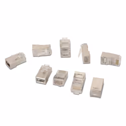 AISENS A139-0298 connecteur de fils RJ-45 Acier inoxydable, Transparent
