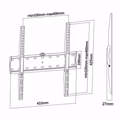 AISENS WT55F-013 support pour téléviseur 32" Noir - Vue supplémentaire 4