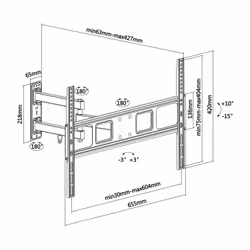 AISENS WT70TSLE-021 support pour téléviseur 70" Noir - Vue supplémentaire 7