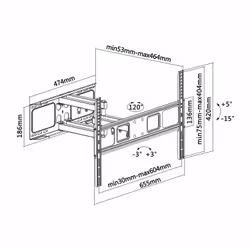 AISENS WT70TSLE-023 support pour téléviseur 70" Noir - Vue supplémentaire 6