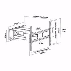 AISENS WT70TSLE-027 support pour téléviseur 70" Noir - Vue supplémentaire 6