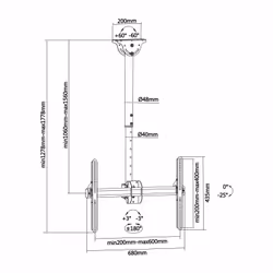AISENS CT70TSLE-033 support pour téléviseur 70" Noir - Vue supplémentaire 5