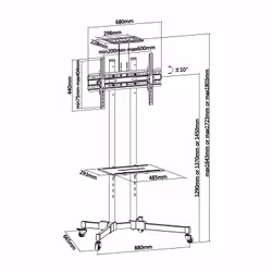 AISENS FT70TE-035 support pour téléviseur 70" Noir
