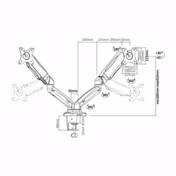AISENS DT27TSR-045 support d'écran plat pour bureau 32" Noir