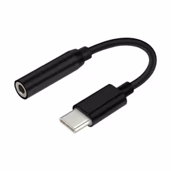 AISENS A109-0348, Noir, USB C, 3,5 mm, 0,15 m, Mâle, Femelle