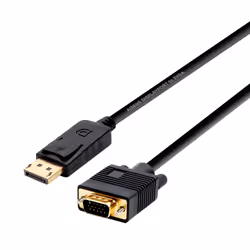 AISENS A125-0365, 2 m, DisplayPort, VGA D-SUB, Mâle, Mâle, Or