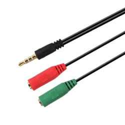 AISENS A128-0354 câble audio 0,2 m 3,5mm 2 x 3.5mm Noir, Vert, Rouge