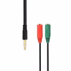 AISENS A128-0354 câble audio 0,2 m 3,5mm 2 x 3.5mm Noir, Vert, Rouge