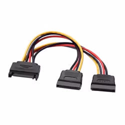 AISENS A131-0353, 0,2 m, SATA I, SATA 15 broches, 2 x SATA 15 broches, Mâle/Femelle, Noir, Rouge, Jaune
