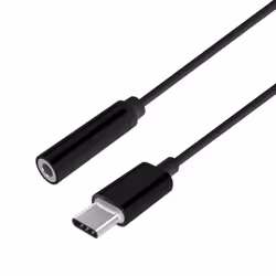 AISENS A109-0385, Noir, USB C, 3,5 mm, 0,15 m, Mâle, Femelle