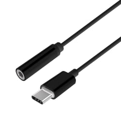 AISENS A109-0385 câble de téléphone portable Noir 0,15 m USB C 3,5 mm