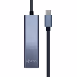 AISENS A109-0396, USB 3.2 Gen 1 (3.1 Gen 1) Type-C, RJ-45, USB 3.2 Gen 1 (3.1 Gen 1) Type-A, Gris, 0,15 m, RoHS, CE, Gigabit  ...