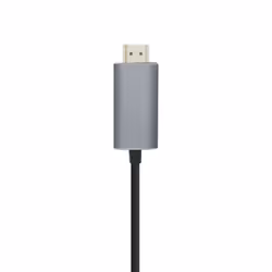 AISENS A109-0392 câble vidéo et adaptateur 0,8 m HDMI Type A (Standard) USB Type-C Aluminium, Noir