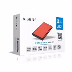 AISENS ASE-2525RED Boîtier de disques de stockage Enceinte ssd Rouge 2.5" - Vue supplémentaire 4