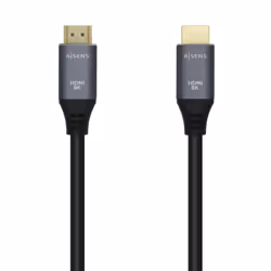 AISENS A150-0427, 1,5 m, HDMI Type A (Standard), HDMI Type A (Standard), Compatibilité 3D, 48 Gbit/s, Noir, Gris