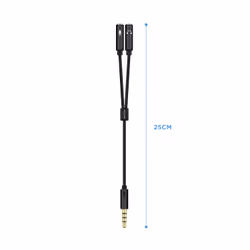 AISENS A128-0416 câble audio 0,25 m 3,5mm 2 x 3.5mm Noir