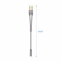 AISENS A128-0417 câble audio 0,25 m 2 x 3.5mm 3,5mm Gris