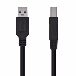AISENS A105-0444, 2 m, USB A, USB B, USB 3.2 Gen 1 (3.1 Gen 1), 5000 Mbit/s, Noir