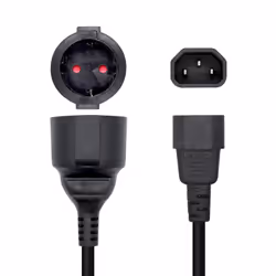AISENS A132-0467 câble électrique Noir 0,25 m Coupleur C14 CEE7/7