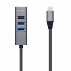 AISENS A109-0508, USB 3.2 Gen 1 (3.1 Gen 1) Type-C, USB 3.2 Gen 1 (3.1 Gen 1) Type-A, 5000 Mbit/s, Gris, 0,1 m, USB