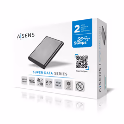 AISENS ASE-2525GR Boîtier de disques de stockage Boîtier disque dur/SSD Gris 2.5" - Vue supplémentaire 4