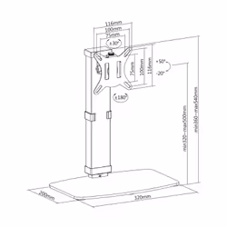 AISENS DT32TSR-115 support d'écran plat pour bureau 32" Noir - Vue supplémentaire 8