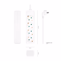AISENS A154-0533 multiprise 1,4 m 4 sortie(s) CA Intérieure Blanc
