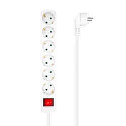 AISENS A154-0535 multiprise 1,4 m 6 sortie(s) CA Intérieure Blanc