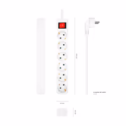 AISENS A154-0535 multiprise 1,4 m 6 sortie(s) CA Intérieure Blanc