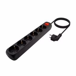AISENS A154-0536 multiprise 1,4 m 6 sortie(s) CA Intérieure Noir