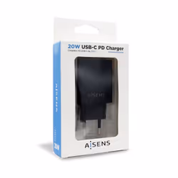 AISENS ASCH-1PD20-BK chargeur d'appareils mobiles GPS, MP3, MP4, Téléphone portable, Smartphone, Tablette Noir Secteur Intérieure