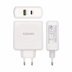AISENS ASCH-2PD30QC-W chargeur d'appareils mobiles GPS, Manettes de jeu, MP3, MP4, Téléphone portable, Ordinateur portable, Smartphone, Tablette Blanc Secteur Charge rapide Intérieure