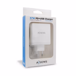 AISENS ASCH-2PD45A-W chargeur d'appareils mobiles GPS, Manettes de jeu, MP3, MP4, Téléphone portable, Ordinateur portable, Smartphone, Tablette Blanc Secteur Charge rapide Intérieure