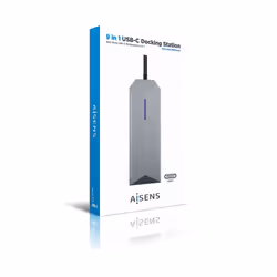 AISENS ASUC-9P001-GR station d'accueil Avec fil Thunderbolt 3 Gris - Vue supplémentaire 6